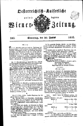 Wiener Zeitung 18160630 Seite: 1