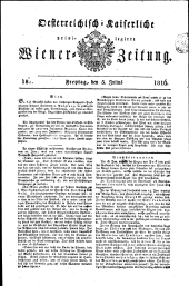 Wiener Zeitung 18160705 Seite: 1