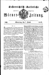 Wiener Zeitung 18160707 Seite: 1