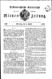 Wiener Zeitung 18160708 Seite: 1