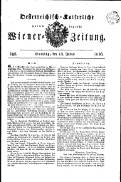 Wiener Zeitung 18160713 Seite: 1