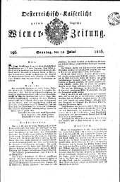 Wiener Zeitung 18160714 Seite: 1