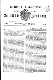 Wiener Zeitung 18160718 Seite: 1
