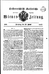 Wiener Zeitung 18160726 Seite: 1