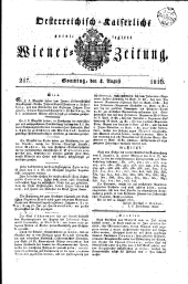 Wiener Zeitung 18160804 Seite: 1