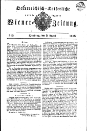 Wiener Zeitung 18160806 Seite: 1