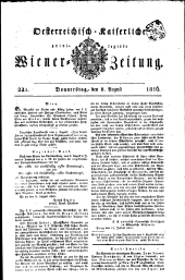 Wiener Zeitung 18160808 Seite: 1