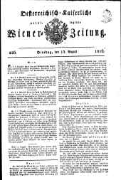 Wiener Zeitung 18160813 Seite: 1