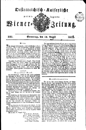 Wiener Zeitung 18160818 Seite: 1