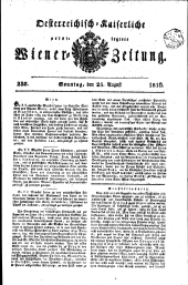 Wiener Zeitung 18160825 Seite: 1