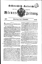 Wiener Zeitung 18160903 Seite: 1