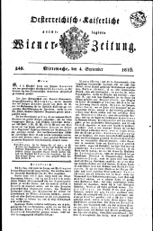 Wiener Zeitung 18160904 Seite: 1