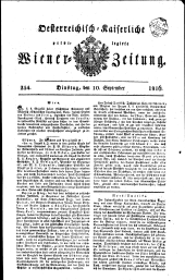 Wiener Zeitung 18160910 Seite: 1