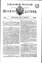 Wiener Zeitung 18160911 Seite: 1