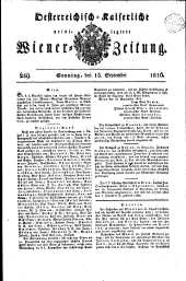 Wiener Zeitung 18160915 Seite: 1