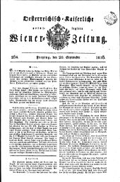 Wiener Zeitung 18160920 Seite: 1