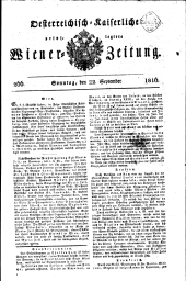 Wiener Zeitung 18160922 Seite: 1