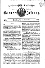 Wiener Zeitung 18160928 Seite: 1