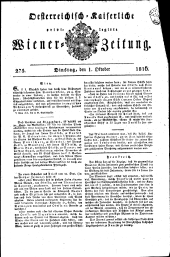 Wiener Zeitung 18161001 Seite: 1