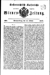 Wiener Zeitung 18161010 Seite: 1