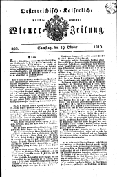 Wiener Zeitung 18161019 Seite: 1