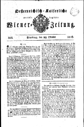 Wiener Zeitung 18161029 Seite: 1