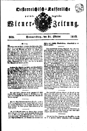 Wiener Zeitung 18161031 Seite: 1