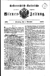 Wiener Zeitung 18161101 Seite: 1