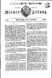 Wiener Zeitung 18161106 Seite: 1
