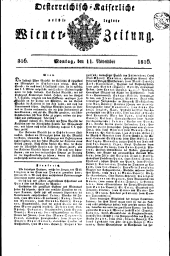 Wiener Zeitung 18161111 Seite: 1