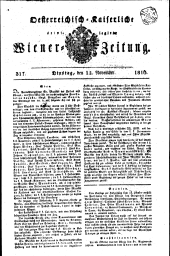 Wiener Zeitung 18161112 Seite: 1