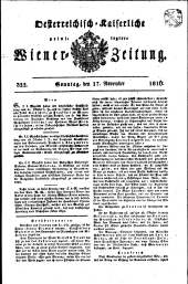 Wiener Zeitung 18161117 Seite: 1
