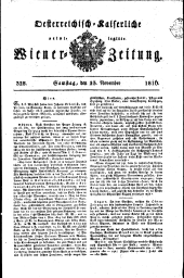 Wiener Zeitung 18161123 Seite: 1