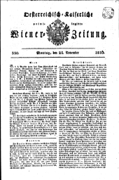 Wiener Zeitung 18161125 Seite: 1