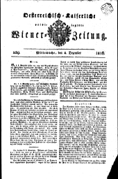 Wiener Zeitung 18161204 Seite: 1