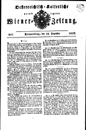 Wiener Zeitung 18161212 Seite: 1