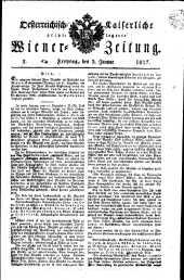 Wiener Zeitung 18170103 Seite: 1