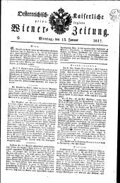 Wiener Zeitung 18170113 Seite: 1