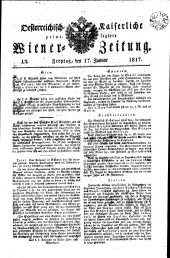 Wiener Zeitung 18170117 Seite: 1