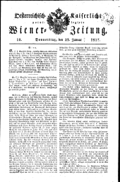 Wiener Zeitung 18170123 Seite: 1