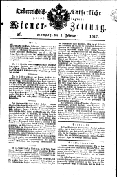 Wiener Zeitung 18170201 Seite: 1