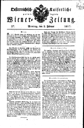 Wiener Zeitung 18170203 Seite: 1