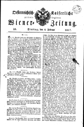 Wiener Zeitung 18170204 Seite: 1