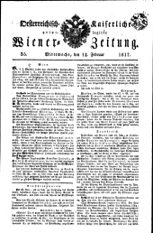 Wiener Zeitung 18170212 Seite: 1