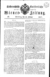 Wiener Zeitung 18170225 Seite: 1