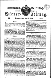 Wiener Zeitung 18170306 Seite: 1