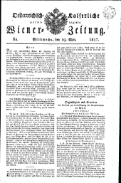 Wiener Zeitung 18170319 Seite: 1