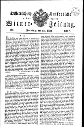 Wiener Zeitung 18170321 Seite: 1