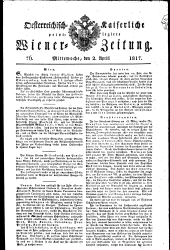 Wiener Zeitung 18170402 Seite: 1