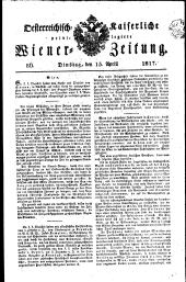 Wiener Zeitung 18170415 Seite: 1